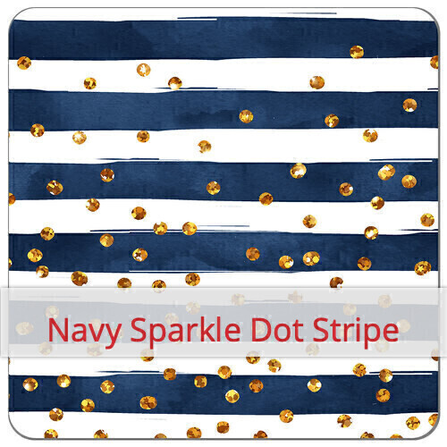 Baguette XL - Navy Sparkle Dot Stripe