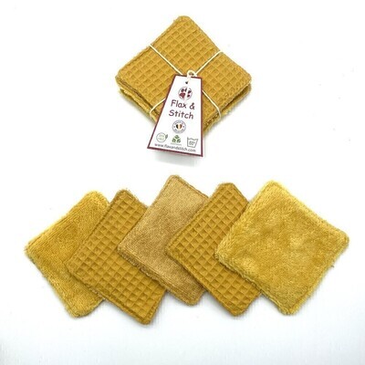 Reusable Makeup Wipes - Bamboo Ochre x 5 Reusable Makeup Wipes - Bamboo Ochre x 5