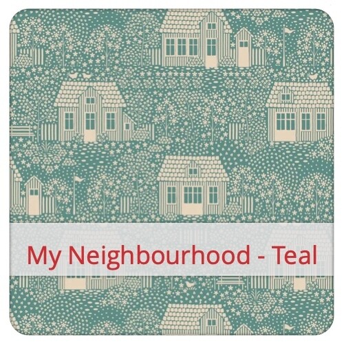 Large Bread Bag - My Neighbourhood - Teal Large Bread Bag - My Neighbourhood - Teal