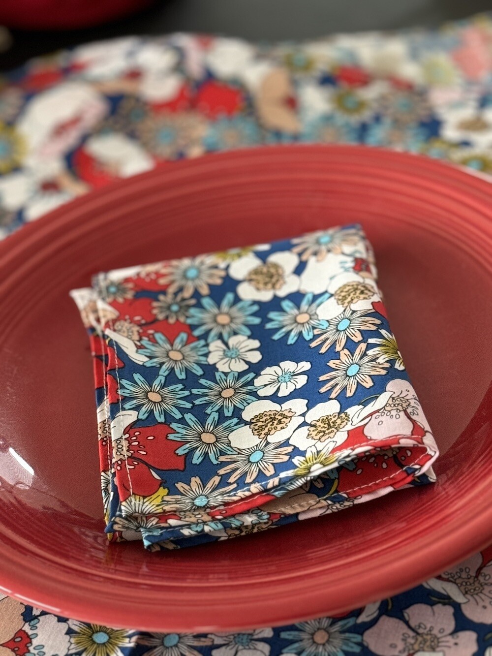 Serviettes: 44x44cm x 6: Joplin - Bleu