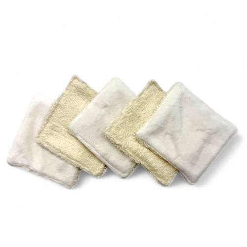 Reusable Makeup Wipes - Bamboo Natural x 5 Reusable Makeup Wipes - Bamboo Natural x 5