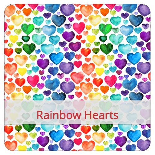Eco-PUL Stoff - Rainbow Hearts Eco-PUL Stoff - Rainbow Hearts