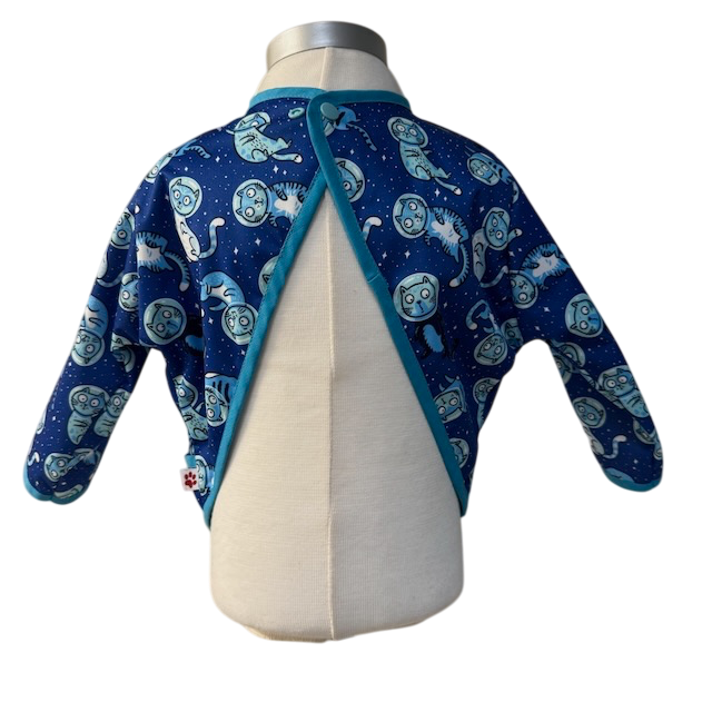 PUL Long-Sleeve Water-Resistant Bib - Space Cats