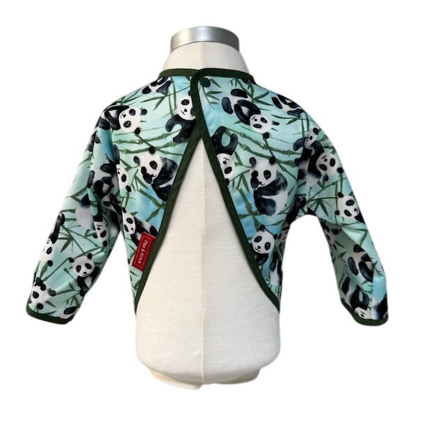 PUL Long-Sleeve Water-Resistant Bib - Peaceful Pandas