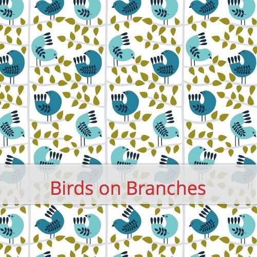 Cotton Fabric - Birds on Branches Fabric swatch image for pattern: Birds on Branches