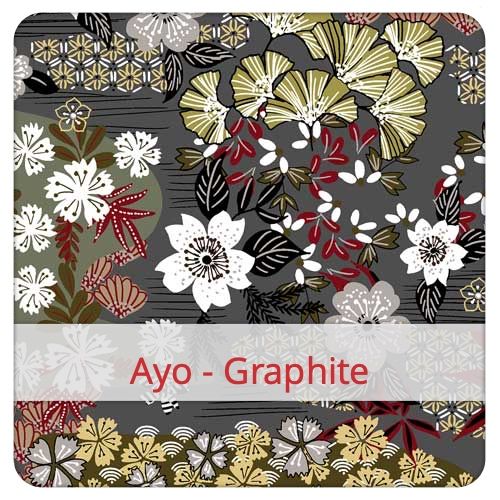 Fabric swatch image for pattern: Ayo - Graphite