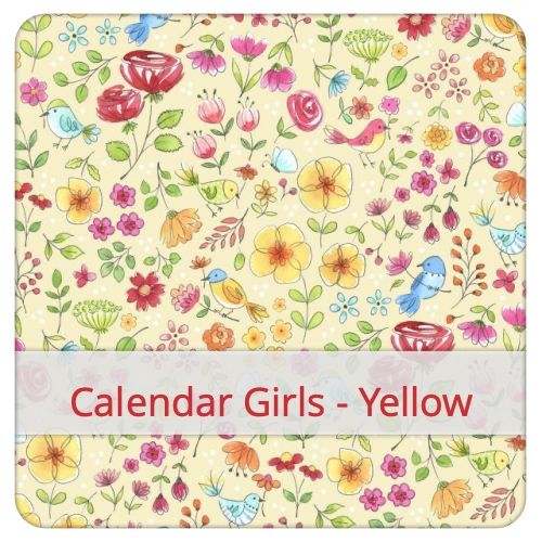 Cotton Fabric - Calendar Girls - Yellow Fabric swatch image for pattern: Calendar Girls - Yellow