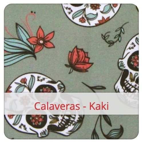 Fabric swatch image for pattern: Calaveras - Kaki