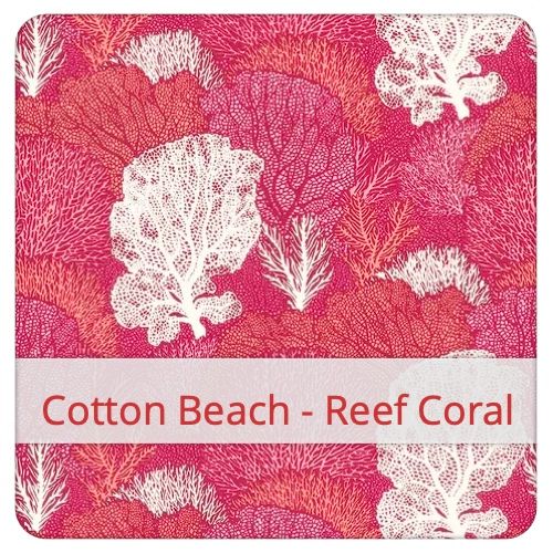 Cotton Fabric - Cotton Beach - Reef Coral Fabric swatch image for pattern: Cotton Beach - Reef Coral
