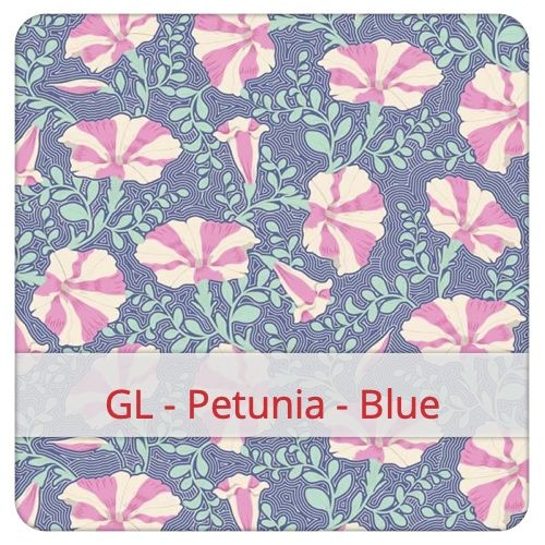Fabric swatch image for pattern: GL - Petunia - Blue