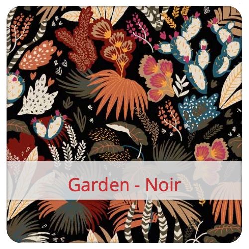 Cotton Fabric - Garden - Noir Fabric swatch image for pattern: Garden - Noir