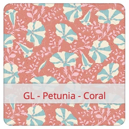 Cotton Fabric - GL - Petunia - Coral Fabric swatch image for pattern: GL - Petunia - Coral
