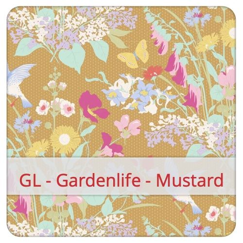 Cotton Fabric - GL - Gardenlife - Mustard Fabric swatch image for pattern: GL - Gardenlife - Mustard