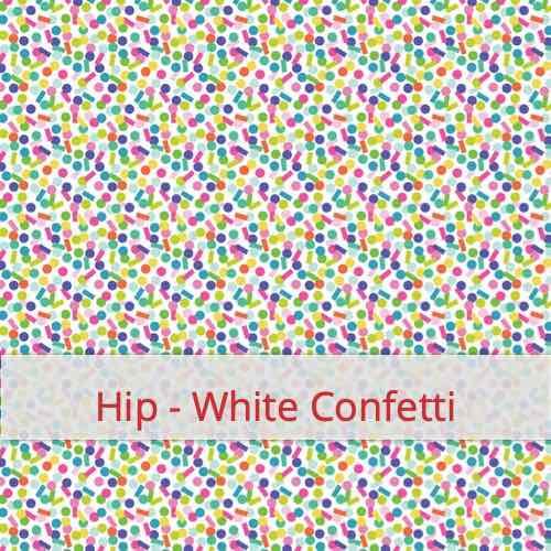 Fabric swatch image for pattern: Hip - White Confetti