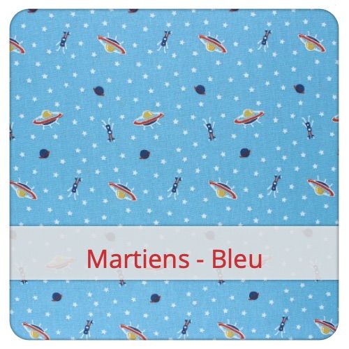 Cotton Fabric - Martiens - Bleu Fabric swatch image for pattern: Martiens - Bleu
