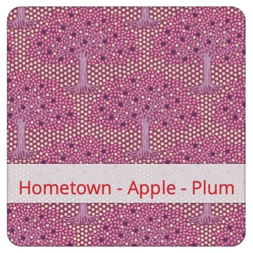 Fabric swatch image for pattern: Hometown - Apple - Plum