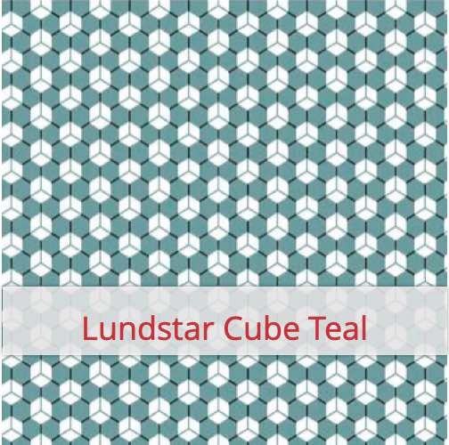 Cotton Fabric - Lundstar Cube Teal Fabric swatch image for pattern: Lundstar Cube Teal