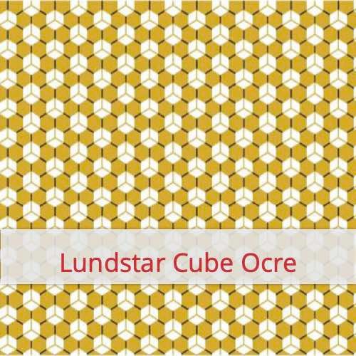 Cotton Fabric - Lundstar Cube Ocre Fabric swatch image for pattern: Lundstar Cube Ocre