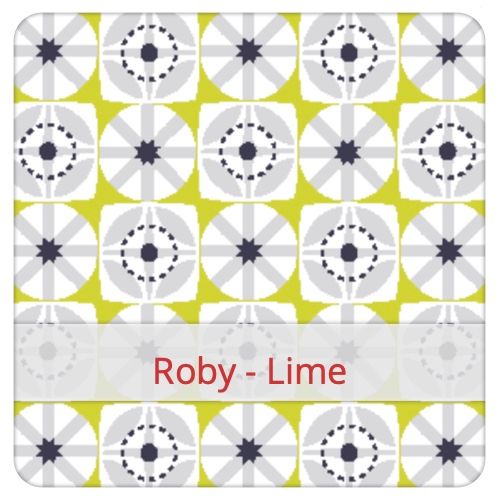 Cotton Fabric - Roby - Lime Fabric swatch image for pattern: Roby - Lime