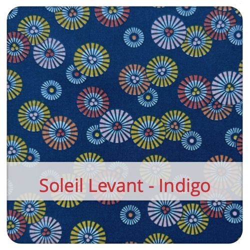 Cotton Fabric - Soleil Levant - Indigo Cotton Fabric - Soleil Levant - Indigo