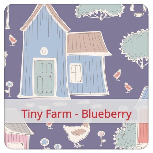 Échantillon de tissu pour le motif: Tiny Farm - Blueberry