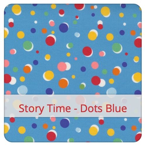 Fabric swatch image for pattern: Story Time - Dots Blue