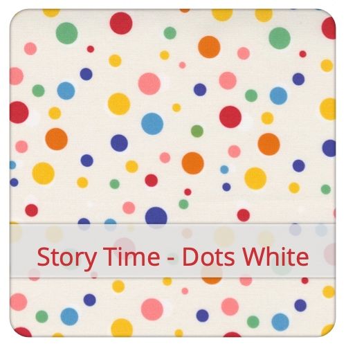Fabric swatch image for pattern: Story Time - Dots White