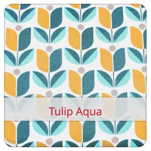 Cotton Fabric - Tulip Aqua Fabric swatch image for pattern: Tulip Aqua