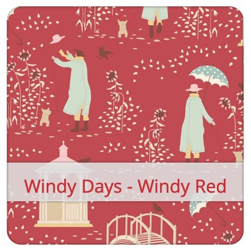 Échantillon de tissu pour le motif: Windy Days - Windy Red