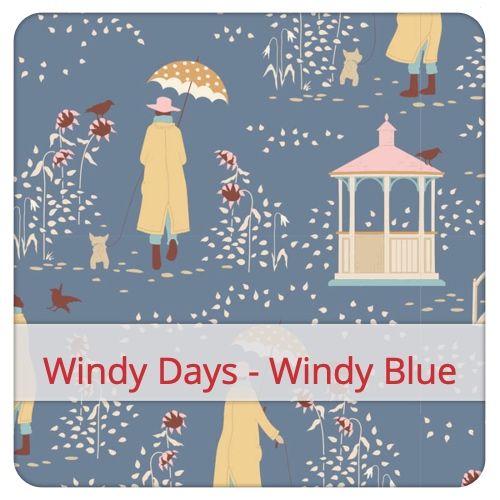 Échantillon de tissu pour le motif: Windy Days - Windy Blue