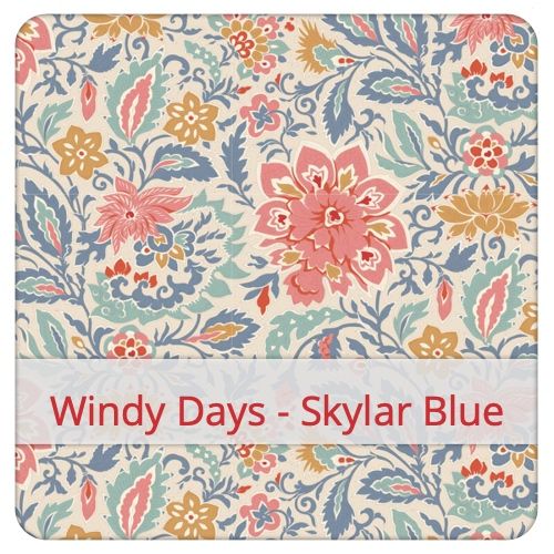 Échantillon de tissu pour le motif: Windy Days - Skylar Blue