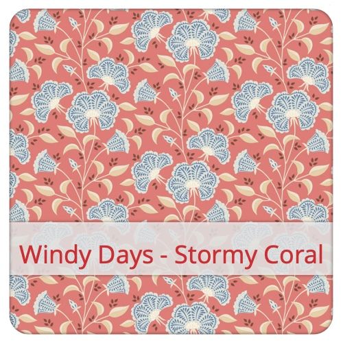 Échantillon de tissu pour le motif: Windy Days - Stormy Coral