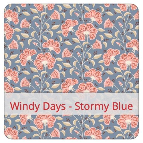 Échantillon de tissu pour le motif: Windy Days - Stormy Blue