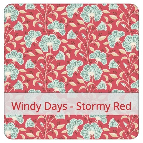 Échantillon de tissu pour le motif: Windy Days - Stormy Red
