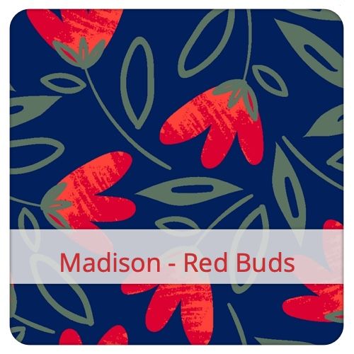 Cotton Fabric - Madison - Red Buds Cotton Fabric - Madison - Red Buds