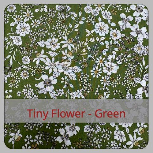 Katoenen Stof - Tiny Flower - Green