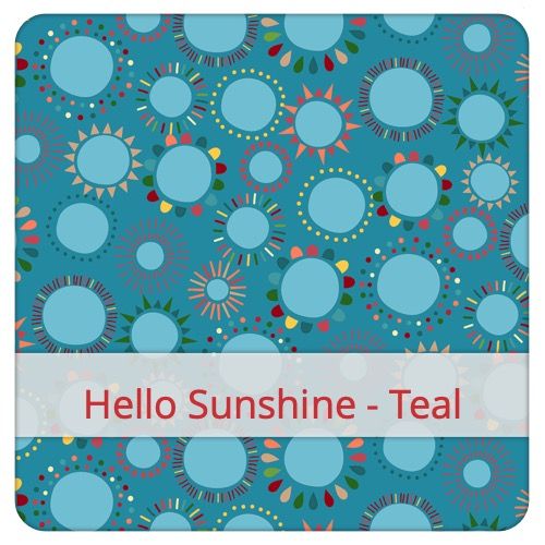 Katoenen Stof - Hello Sunshine - Teal