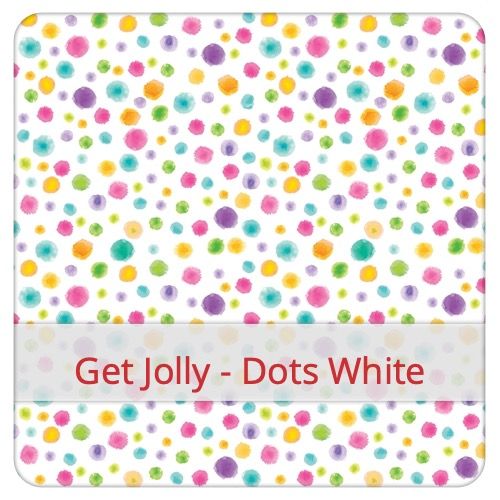 Katoenen Stof - Get Jolly - Dots White