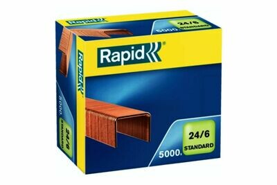 5.000 Heftklammer 24/6 vk verkupfert Rapid