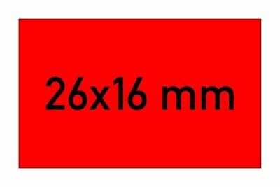 Etiketten 26x16 mm rechteckig rot