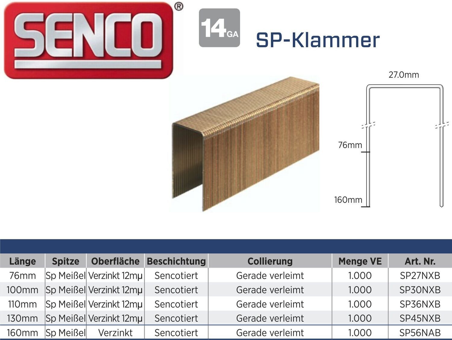 Klammer Senco SP30NXB-ETA