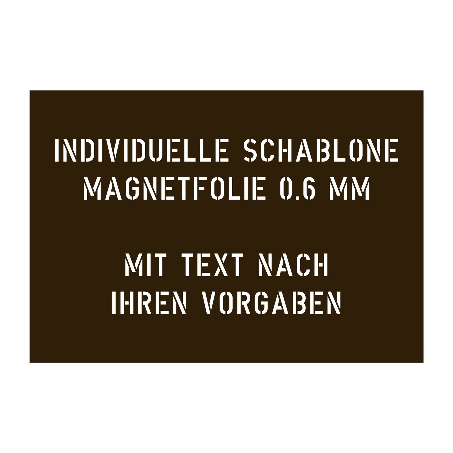 Magnetschablone - Individuelle Schablone mit Wunschtext