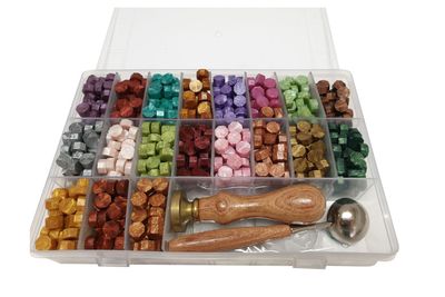 Siegelwachsperlen - Set M - 19 verschiedene Farben