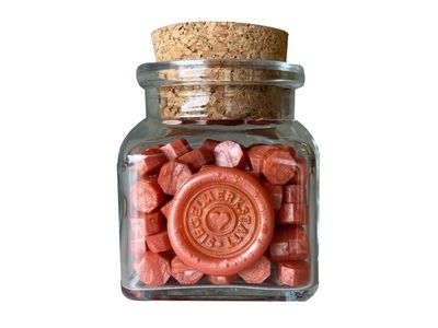 Siegelwachs - Perlen in Glasflasche