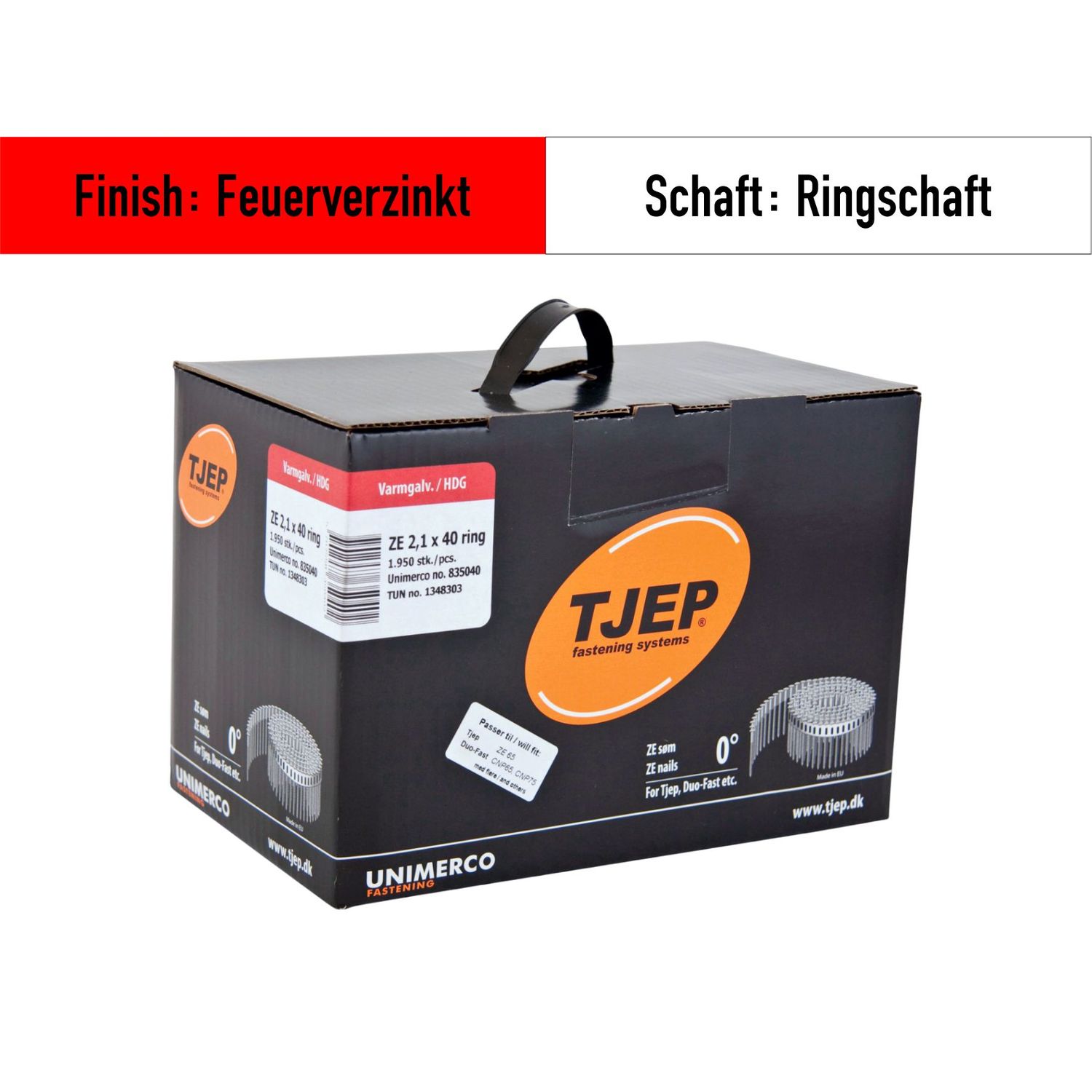 Coilnagel Tjep ZE 21/40 - 835040 - feuerverzinkt - 1.950 Nägel