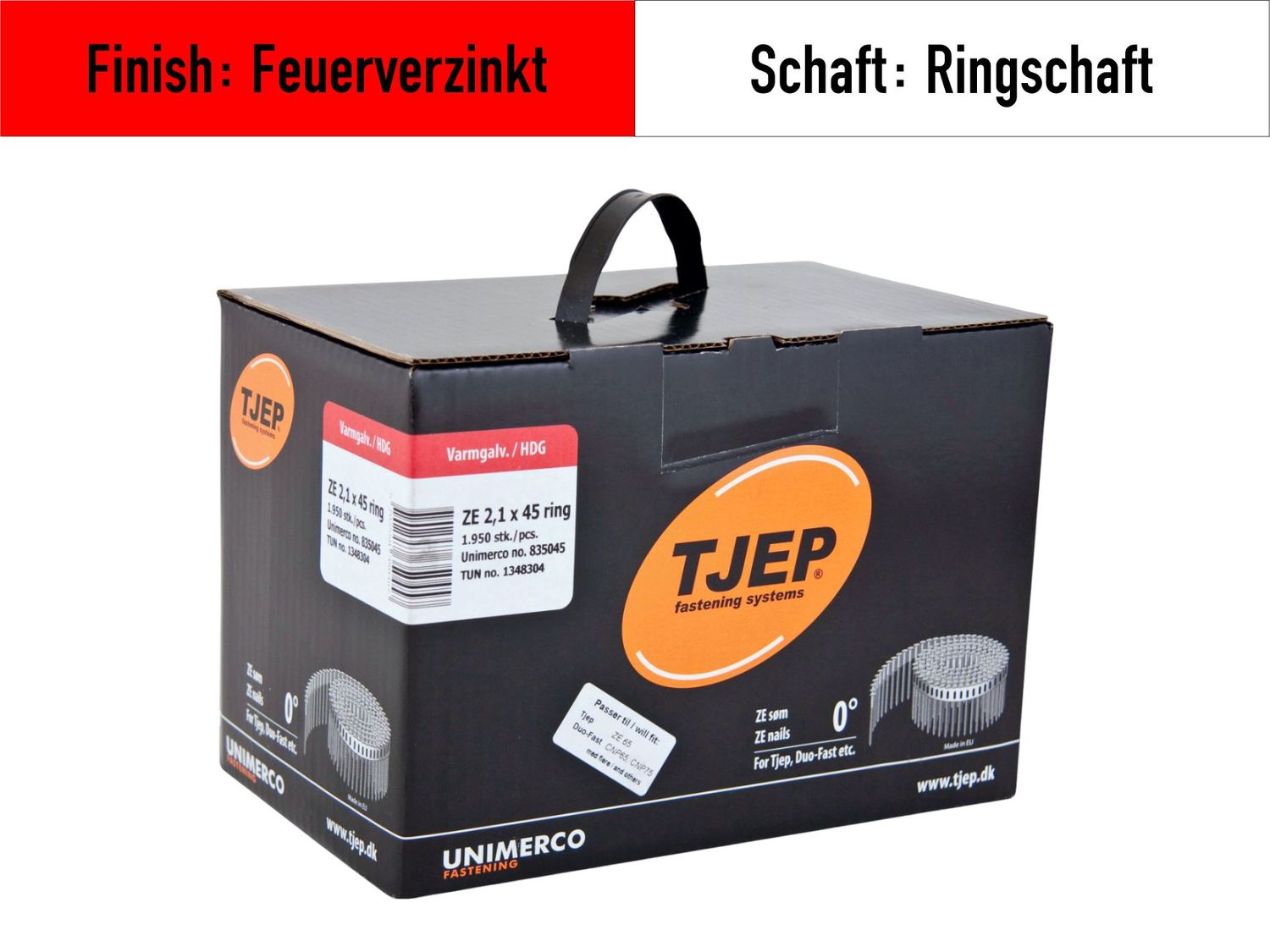Coilnagel Tjep ZE 21/45 - 835045 - feuerverzinkt - 1.950 Nägel