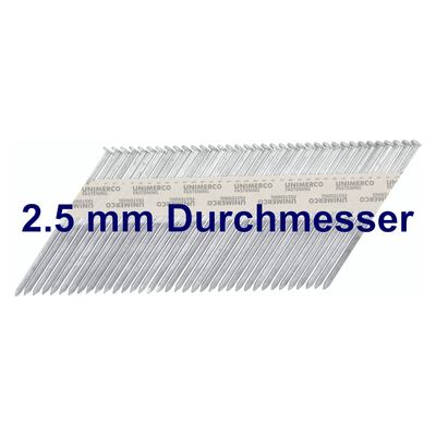 Streifennägel mit D-Kopf - Blank - 2.5 mm Durchmesser