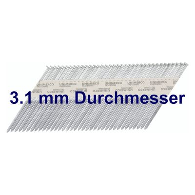 Streifennägel mit D-Kopf - Blank - 3.1 mm Durchmesser
