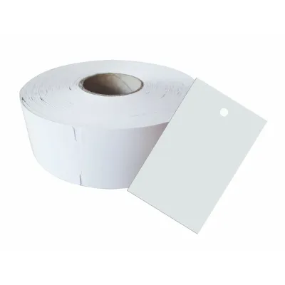 1.000 Kartonetiketten auf Rolle 30x45 mm