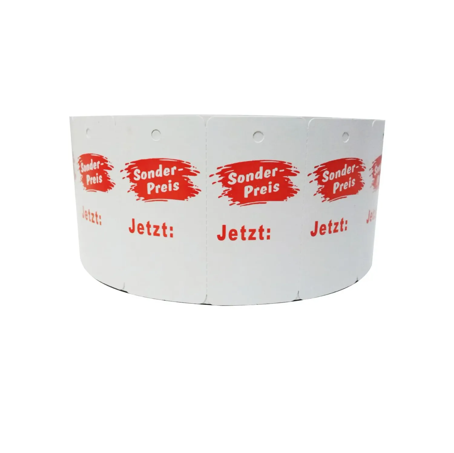 1.000 Kartonetiketten auf Rolle 30x58 mm &quot;Sonderpreis&quot;